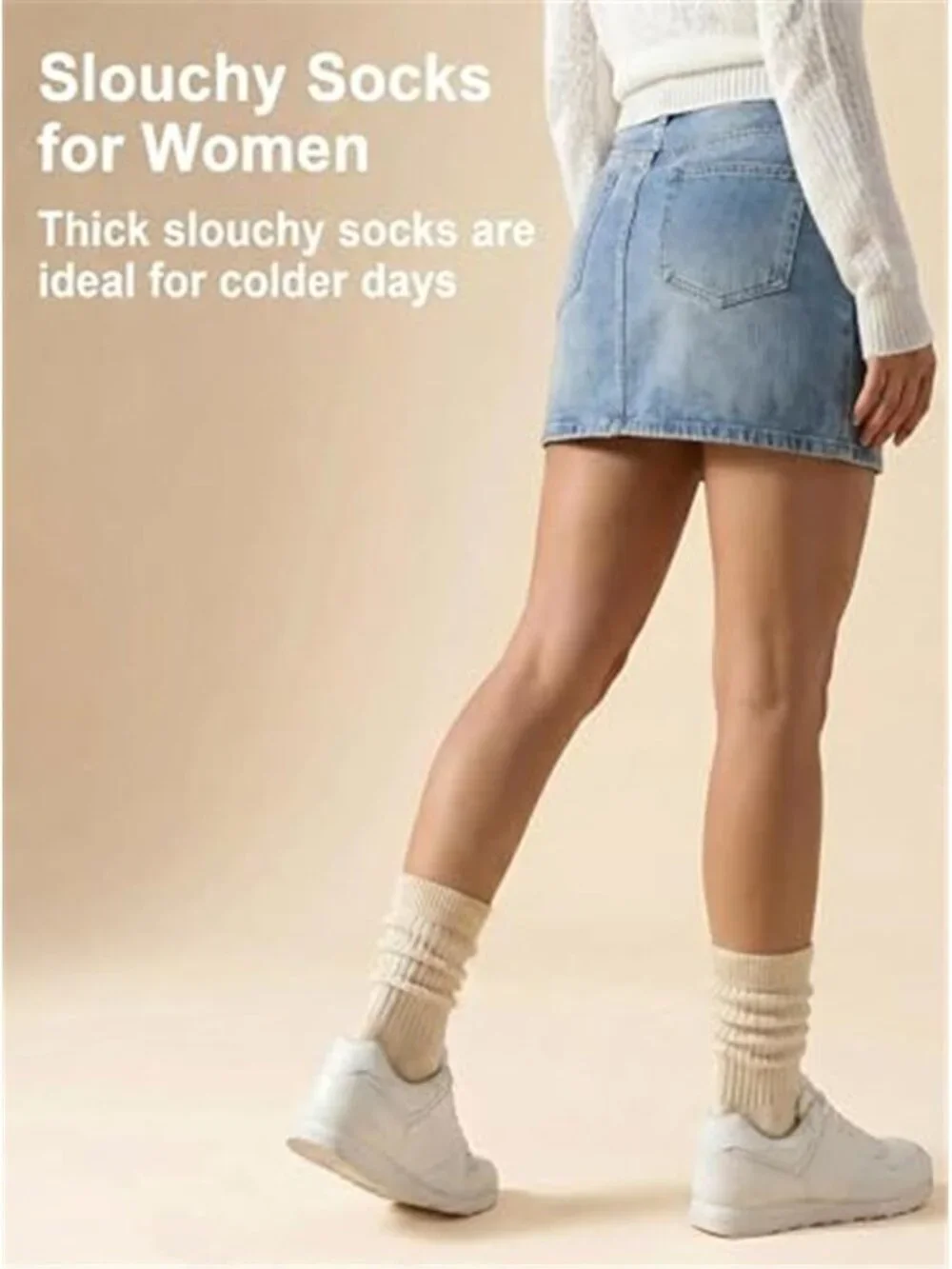 Slouchy Socks for Women, Cushioned Scrunch Crew Slouch Socks